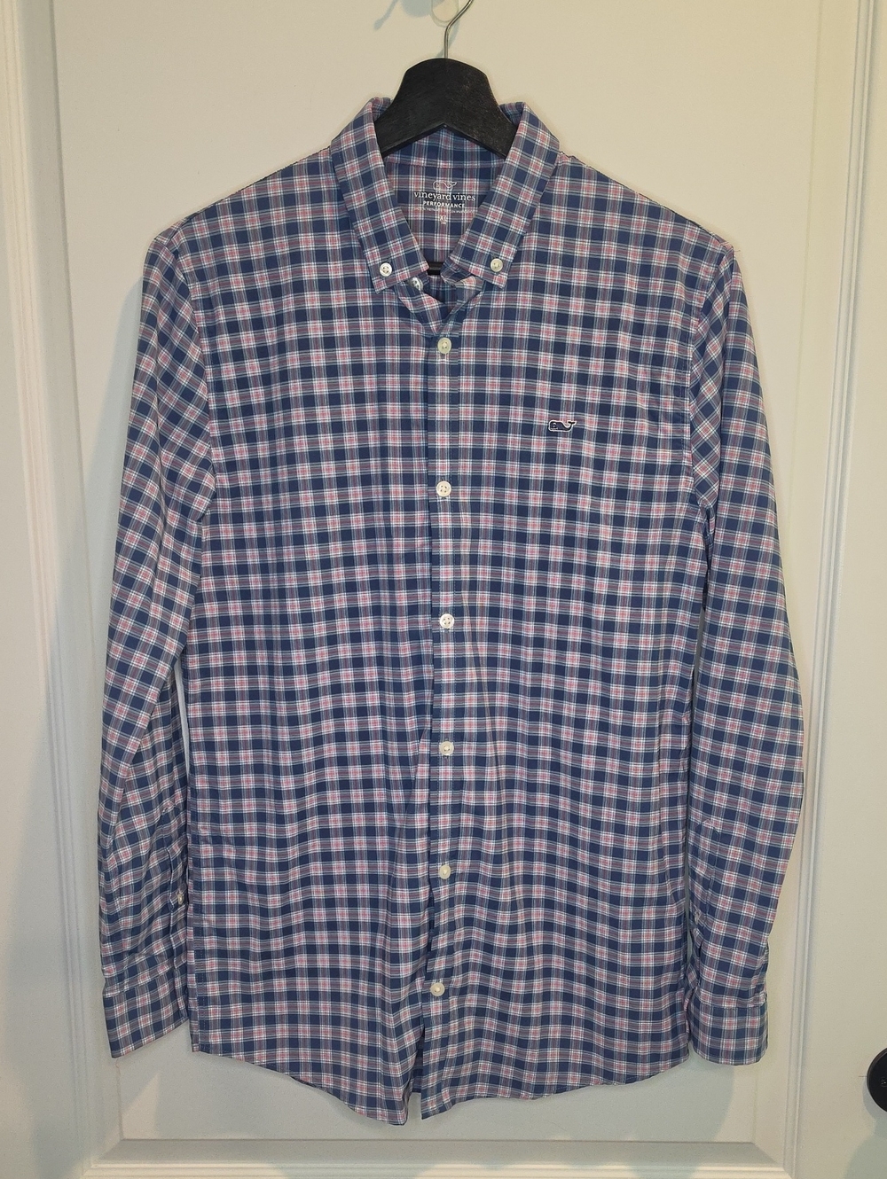 Vineyard Vines Blue and Pink Plaid Button-Down Shirt
